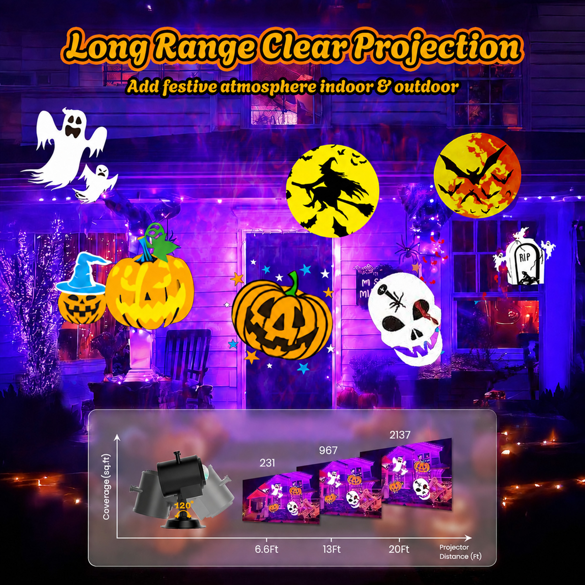 Morfone Halloween Projector Lights With 16 HD Slides photo 4
