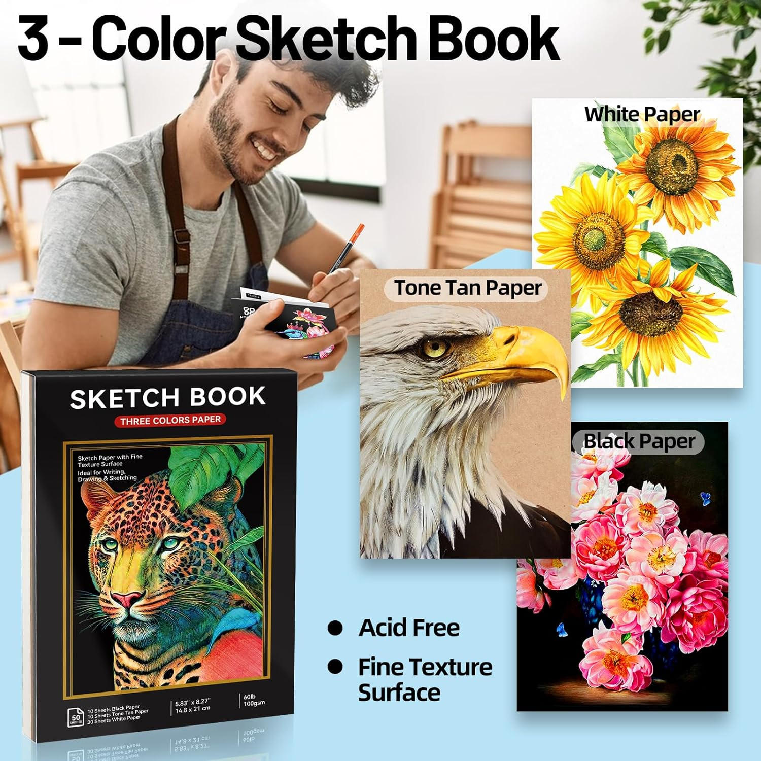 136 Pack Colored Pencils Set with Portable Gift Case, Art Supplies 120 Colored Pencils, 3-Color Sketch Book, Coloring Book, Sketchbook, Sharpener, Professional Drawing Pencils for Adults Kids(Green)