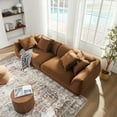 thumbnail image 5 of Nordic Modern Sofa with Waterproof French Velvet Fabric & Solid Wood Frame, High-Density Cushions, Detachable Covers & 4 Throw Pillows for Easy-Clean Living Room Comfort, 5 of 9