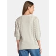 thumbnail image 3 of Time and Tru Women's Boyfriend Cardigan with Short Sleeves, Lightweight, Sizes XS-XXXL, 3 of 5
