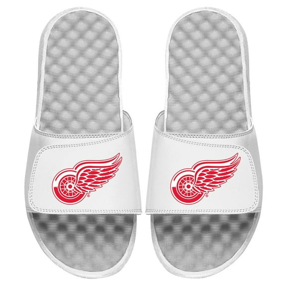 Youth ISlide White Detroit Red Wings Primary Logo Slide Sandals