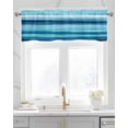 thumbnail image 2 of Blue Ocean Kitchen Valances for Windows Farmhouse Linen Window Valance Curtain for Living Room Window Treatment Beach Blue Green Stripes Waves Watercolor Valance Rod Pocket Topper Drape, 54 x 18 Inch, 2 of 6