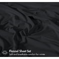 thumbnail image 6 of RUVANTI Flannel Sheets – Queen Sheet Set, Ultra Soft & Cozy Double Brushed, 15" Deep Pocket, 360° Elastic For Secure Fit, No Pilling, 4 Pieces (Flat, Fitted, 2 Pillowcases), True Black, 6 of 8