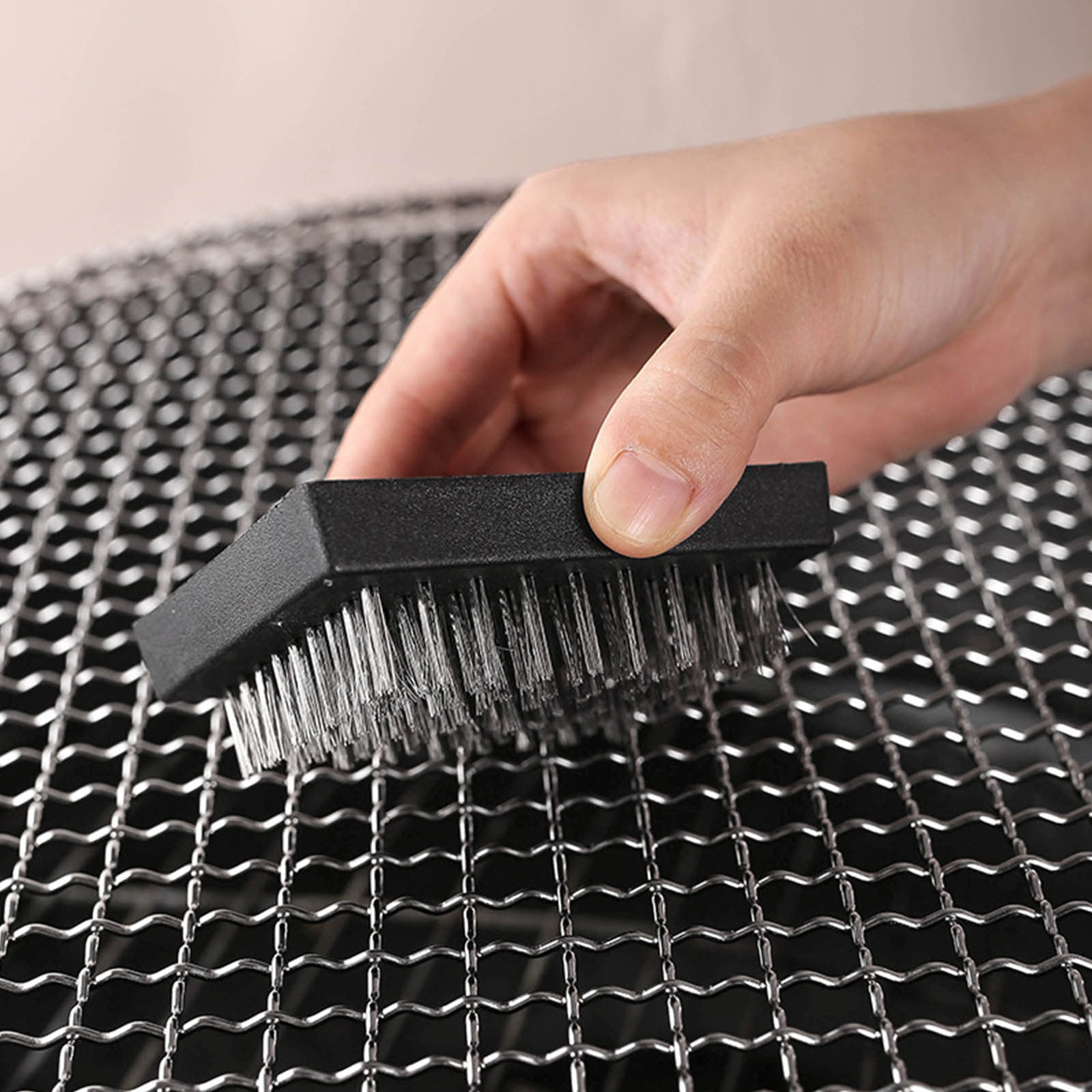 Black BBQ Cleaning Brush Replacement Heads Cooking Accessory- Grilling Set