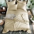 thumbnail image 3 of SONORO KATE 6 Pieces Bamboo Bed Sheets Set, Luxury Rayon Derived - Deep Pockets - Wrinkle Free - Extremely Soft, Full, Beige, 3 of 9