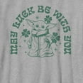 thumbnail image 2 of Boy's Star Wars: The Mandalorian St. Patrick's Day Grogu May Luck be with You Retro Graphic Tee Athletic Heather Medium, 2 of 5