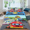 thumbnail image 2 of Súper Rescate de Bomberos Conjunto de sábanas temático, trío de piezas, cómodo y amigable con la piel, diseño único, regalo de decoración para el hogar para familiares, amigos y fans,173cm *218cm, 2 of 6