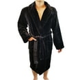 thumbnail image 1 of Men's Full Length Shawl Collar Velour Microfiber Fleece Bathrobe Spa Robe, 1 of 1