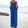 thumbnail image 5 of Fashion Plus Size Jumpsuits for Women with Sleeves Summer Printed Jumpsuit Casual Button Pocket Sleeveless Wide Leg Trousers, 5 of 8