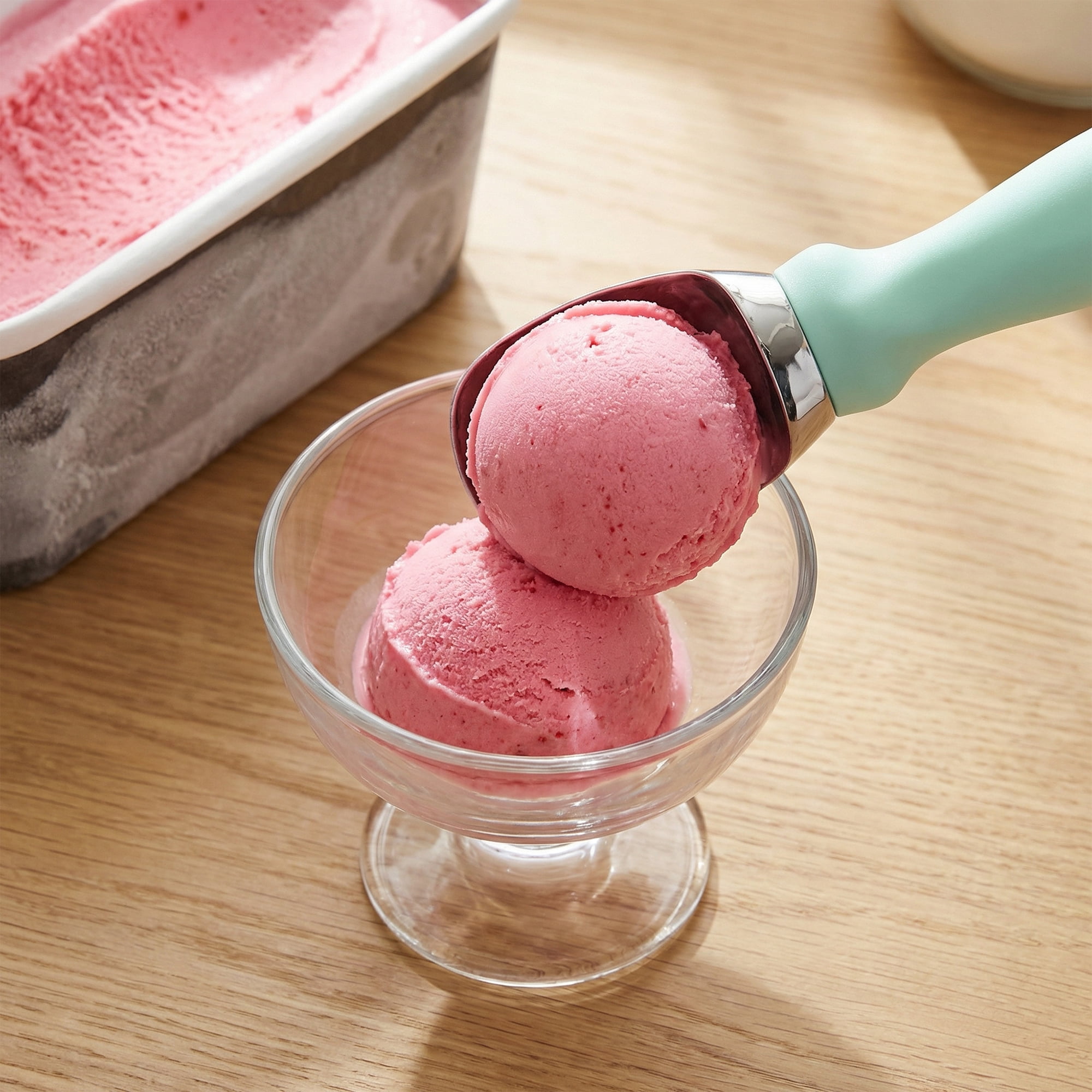 Unique Bargains Zinc Ice Cream Scoop with for Gelato and Cookie Dough Mint Green 7.9in