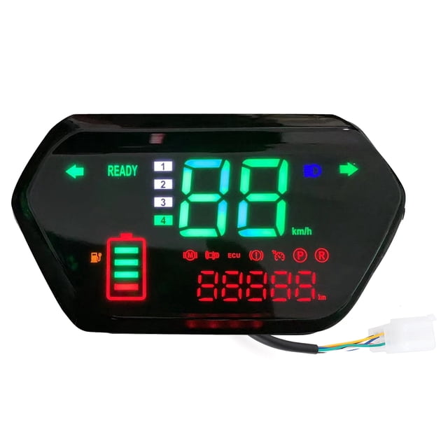 Velocímetro, odómetro y tacómetro de 60 V con pantalla LCD digital universal para motocicletas eléctricas.