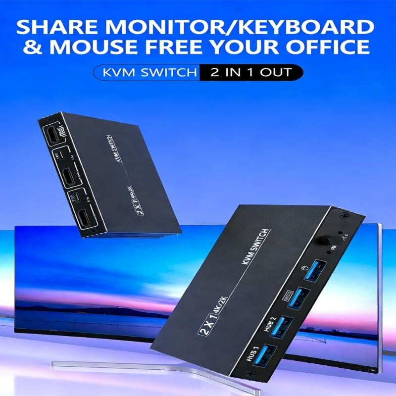 CEORPER Ready To Use KVM Device For Two Screen Productivity arrange