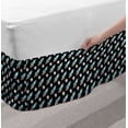 thumbnail image 2 of Rockets Bed Skirt, Repetitive Flying Stars Spaceship on Dark Tone Background, Elastic Bedskirt Dust Ruffle Wrap Around for Bedding Decor, 4 Sizes, Turquoise Charcoal Grey, by Ambesonne, 2 of 2