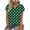 Army Green, variant on Women's Tops V-Neck Short Sleeve Blouse Polka Dot Print Casual Soft Breathable Summer Top