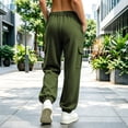 thumbnail image 6 of Lopecy-Sta Pants for Women Cargo Jogger Pants Elastic Drawstring Waist Multi Pockets Loose Fit Street Style Athletic Trousers for Spring Fall, 6 of 7