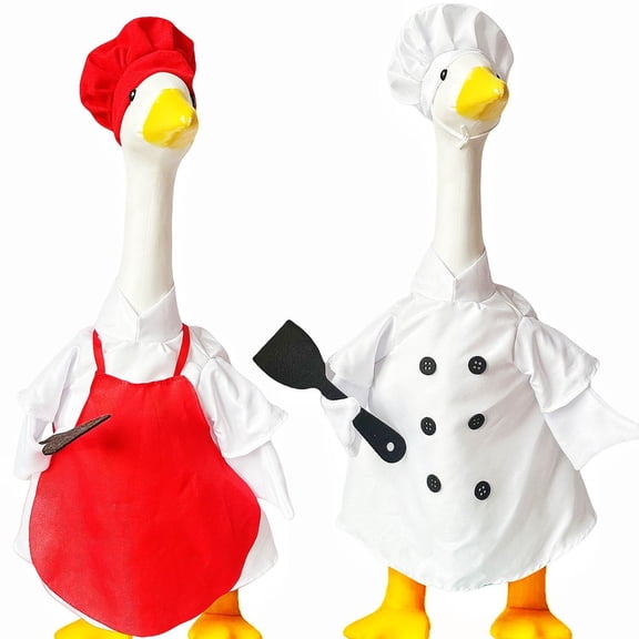 23 IN Goose Chef's Outfit for Outdoor Decorating, Lawn Goose Clothing for Lawn, Patio & Garden, Fit 23‘H Porch Goose