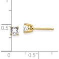thumbnail image 2 of 14K Yellow Gold 4mm Cubic Zirconia Earrings (4 X 4) Made In United States xe71cz, 2 of 5