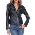 thumbnail image 5 of White Mark Women's PU Faux Leather Studded Jacket, 5 of 6