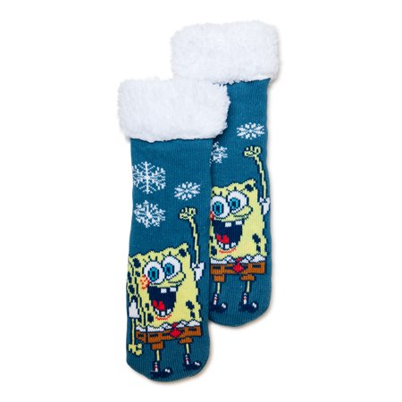 SpongeBob SquarePants Holiday Women's Slipper Socks, 1-Pack, Size 4-10