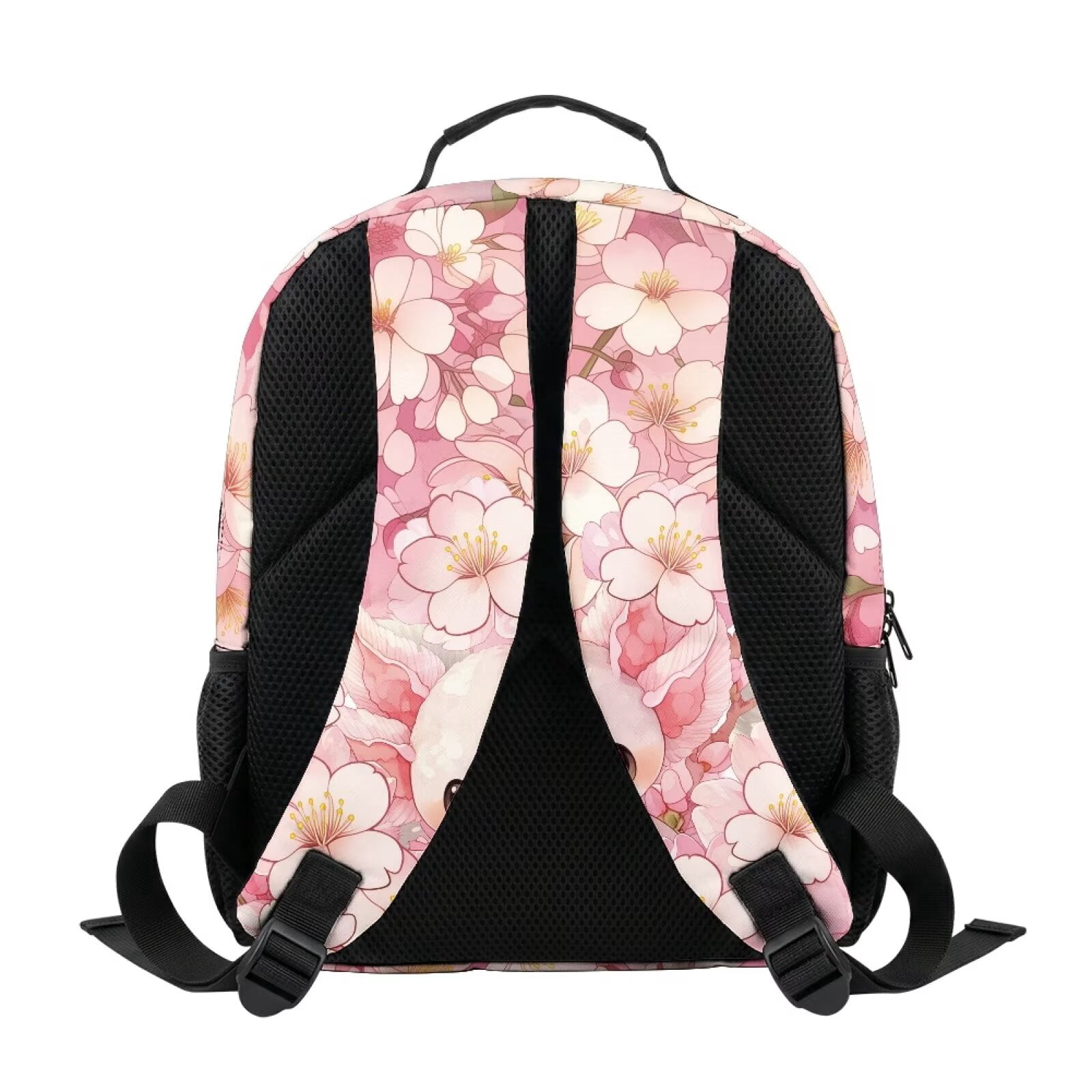 Pzuqiu Pink Cherry Blossom Axolotl 13.5 Inch Toddler Backpack for Kids Preschool Water Resistant Breathable School Bag with Multi Pockets Lightweight Daypack for Kindergarten