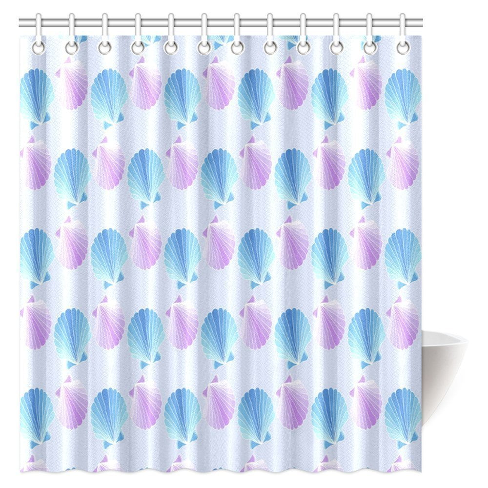 Pop Seashell Nautical Nature Decor Shower Curtain Beach Seashells
