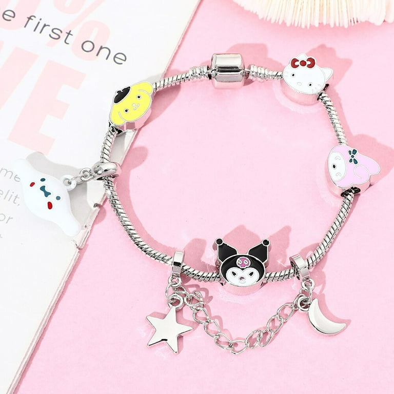  Hello Kitty Sanrio Girls Cord Bracelet 3-Piece Set with Kuromi,  My Melody Charms, Officially Licensed: Clothing, Shoes & Jewelry