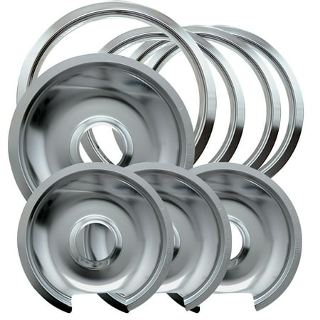 Range Kleen Chrome GE and Hotpoint Drip Pans, 8 (Best Way To Clean Electric Stove Drip Pans)