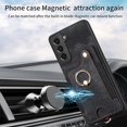 thumbnail image 5 of Phone Case for Samsung Galaxy S21 5G 6.2 inch Wallet Cover with Tempered Glass Screen Protector and Wrist Strap Lanyard RFID Credit Card Holder Ring Stand Cell Accessories S 21 21S G5 Women Men Black, 5 of 7
