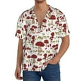 thumbnail image 3 of Xecao offers the Mushroom for Men's Casual Short-sleeved Shirt, a button-up collared shirt with a pocket, perfect for beach vacations and yacht travel in the Medium size., 3 of 7