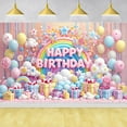 thumbnail image 6 of Birthday Polyester Banner Photography Backdrop Rainbow and Gift Box Theme with Balloons - Party Background Decoration for the Celebration, 6 of 9