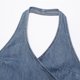 thumbnail image 3 of Tops de mezclilla azul con vendaje y espalda descubierta para mujer, blusas vintage con cuello halter y sin mangas, blusas elegantes para mujer, 3 of 5