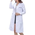 thumbnail image 2 of Womens Scrub Jacket Professional Lab Coat Long Sleeve Multi Pocket Medical Uniform White Lightweight Workwear M, 2 of 6