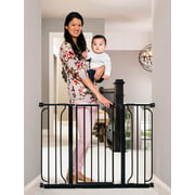Regalo Easy Step 49 Inch Extra Wide Baby Gate Black, Includes 4-Inch and 12 Inch Extension Kit, 4 Pack of Pressure Mount Kit and 4 Pack of Wall Mount Kit