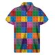 thumbnail image 2 of Camisa con estampado 3D de bloques de construcción creativos para hombre, camisas hawaianas de verano, blusas hawaianas con solapa de calle, blusas con botones y mangas cortas, 2 of 5
