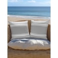 thumbnail image 5 of Outdoor Pillows Waterproof, Grey Striped Throw Pillows with Inserts Included, Modern Color Block Farmhouse Stripes Indoor Outdoor Decorative Lumbar Pillow for Bed/Couch/Patio 18"x18", 2Pcs, 5 of 8