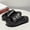 Black, variant on Men's Genuine Second-Layer Slippers - Cushioned Sole & Arch Suitable for - Indoor/Outdoor Sandals, Retro Half-Slides for, Office, Casual Wear - Round Toe Comfortable Half-Shoes
