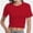 Red, variant on Women's Short Sleeve Crop Top - Crew Neck Fitted Shirt, Soft Stretch Casual & Workout T-Shirt, Basic Slim Fit Tee for Going Out