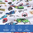 thumbnail image 6 of Today's Kids 2-Pack Race Cars Fitted Baby Crib Sheets Boy - Nursery Toddler Bed Sheets for Boys, Soft Breathable Microfiber, Elastic Edge with Deep Pockets, Machine Washable - Fits 28" x 52" Mattress, 6 of 7