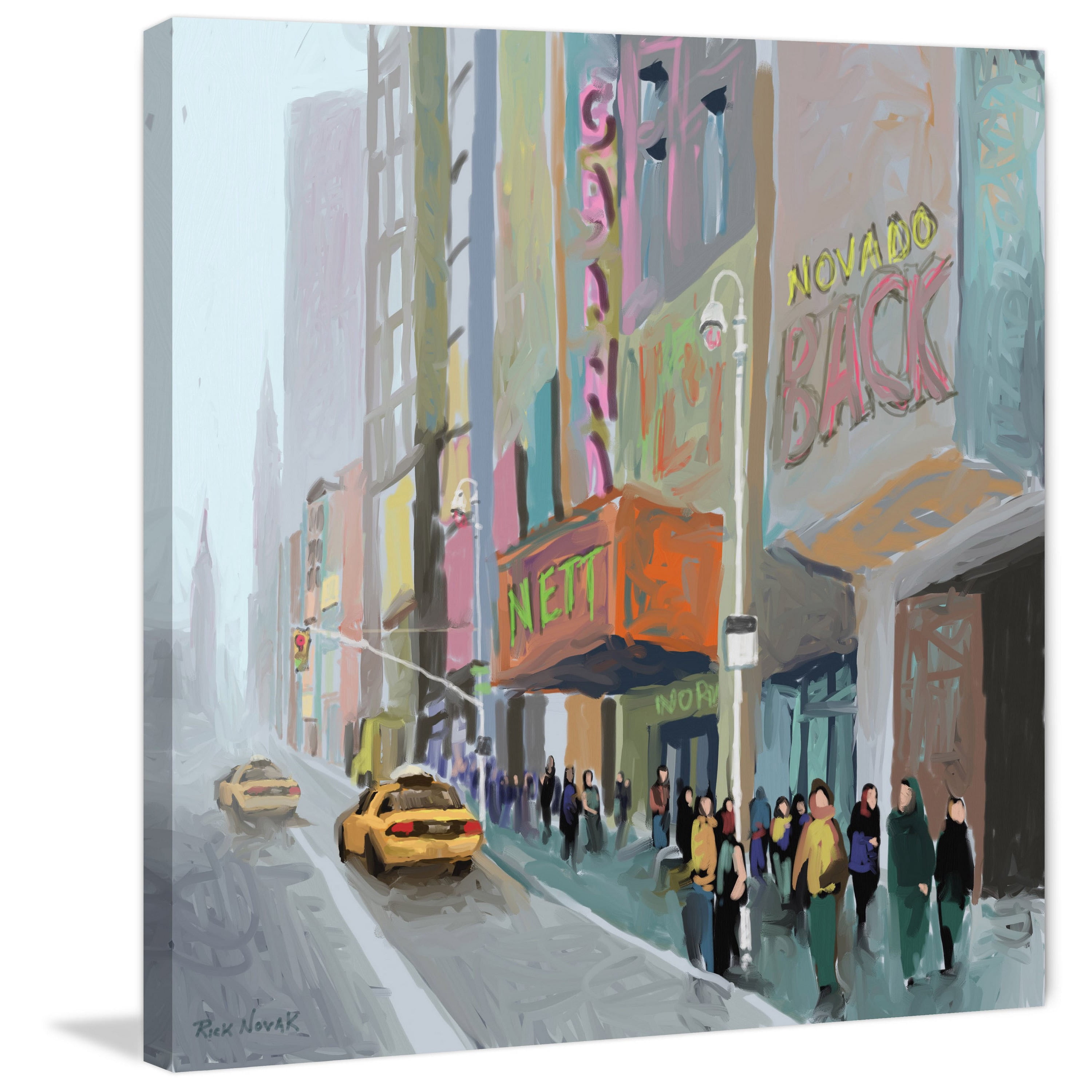 Marmont Hill "NY Sidewalk" by Rick Novak Painting Print on Wrapped Canvas