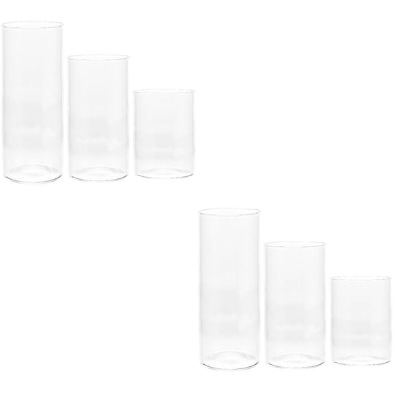 6 pcs  Glass Candle Cover Glass Candleholder Cup Shade Windproof Glass Candle Cylinder
