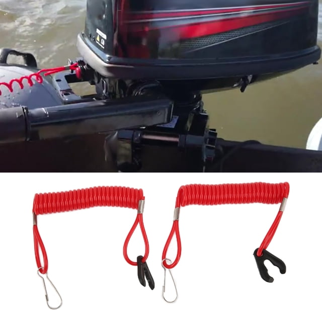 Cuerda De Emergencia Para Motor, 2 Piezas, Gancho De Seguridad Giratorio Extensible Impermeable, Correa De Seguridad Para Motor Para Barcos, Reemplazo Para Fueraborda