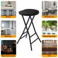 thumbnail image 6 of TAVR Furniture Folding Stool, 24 inch Tall Folding Bar Stool with Handle, Metal and Plastic Foldable Stool with 300lbs Capacity, Black, 6 of 8
