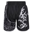 thumbnail image 2 of inlzdz Kids Boys Muay Thai Martial Arts MMA Shorts Kick Boxing Boxer Shorts Training Booty Shorts Black L, 2 of 7