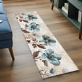 thumbnail image 4 of Spring Floral Vintage Area Rugs 2x6 for Kitchen Runner Rug, Retro Teal Tulips Botanical Summer Non Slip Washable Rug Runner, Low Pile Indoor Floor Carpet Mat Bathroom Rugs for Bedroom, Kids Room, 4 of 9