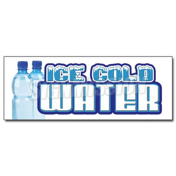 12" ICE COLD WATER DECAL sticker bottled water  stand