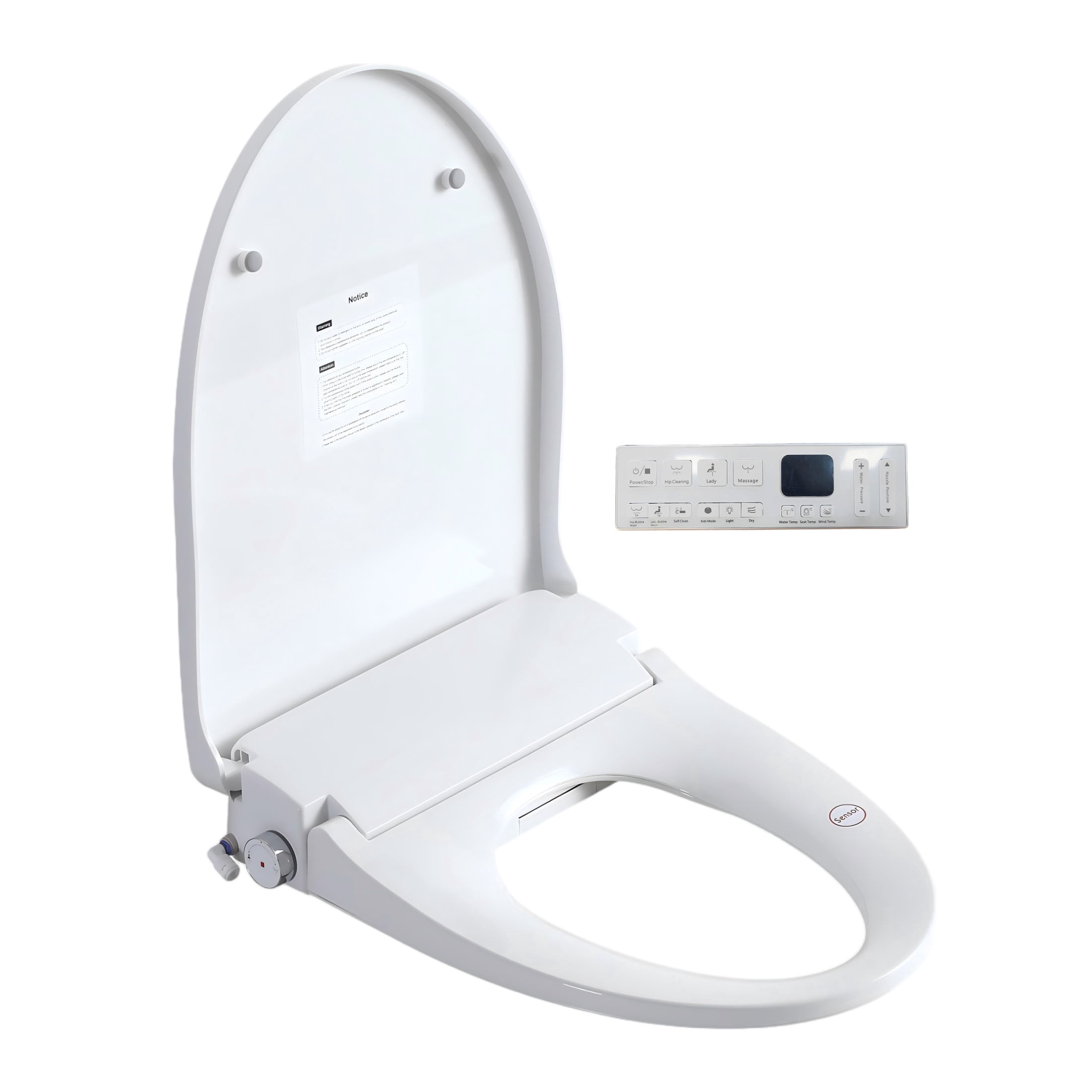 Noble House Electronic Smart Bidet Toilet Seat for Elongated Toilets, Heated Seat with Multi-Clean Modes, White