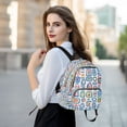 thumbnail image 6 of FORMRS Mini Backpack Purse for Women Travel Daypack Casual Shoulder Bag, Blue Retro Pattern, 6 of 7