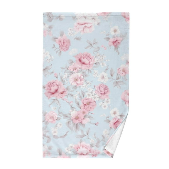 Pink Flowers Floral Cotton Face Towels Soft Hand Towel Absorbent Bathroom Towel for Kitchen Hotel Decoration
