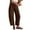 Brown, variant on Women's Corduroy Wide Leg Pants with Elastic Waist Comfortable Barrel Leg Design Casual Trousers Featuring Pockets