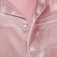 thumbnail image 4 of 3-10Y Girls Satin Pajamas Sleep Dress Button Down Silky Sleepwear Nightgown Short Sleeve Nightshirt Dresses, 4 of 6